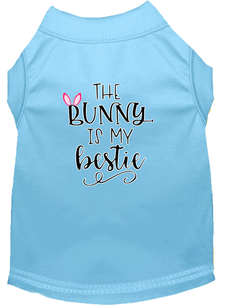 Bunny is my Bestie Screen Print Dog Shirt Baby Blue Sm
